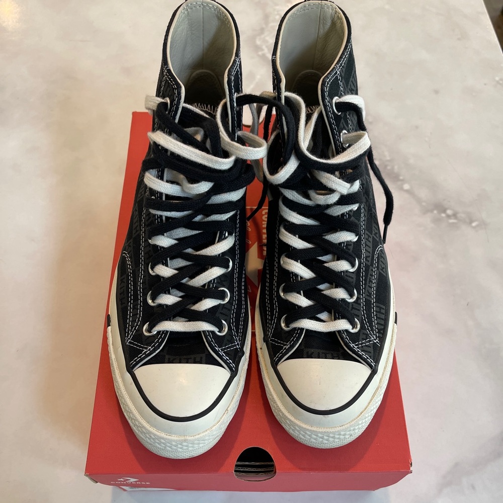 Kith X Converse Chuck Taylor All Star 70 Hi, Black Size Worn
